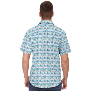Tropic Sojourn- Mens Short Sleeve Button Down Shirt