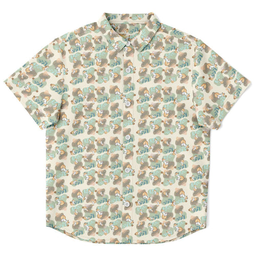 Chungi and Ferns- Kids Short Sleeve Button Down Shirt