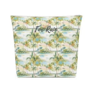 Palm Tree Breeze Cotton Zipper Bag