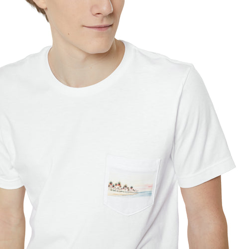 Holiday Palms- Unisex Pocket T-shirt
