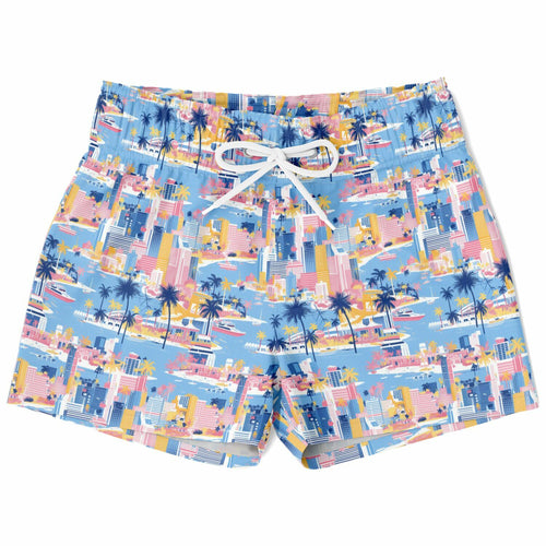 Miami Blue Skyline- Kids Swim Trunks