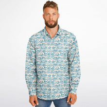 Load image into Gallery viewer, Tropic Cube- Men&#39;s LS Button Down Shirt