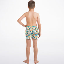 Load image into Gallery viewer, Tropical Mid Mod House- Kids Swim Trunks