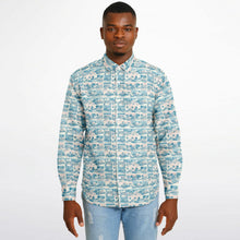 Load image into Gallery viewer, Tropic Cube- Men&#39;s LS Button Down Shirt