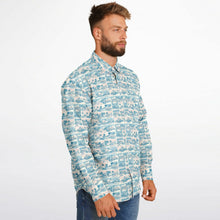 Load image into Gallery viewer, Tropic Cube- Men&#39;s LS Button Down Shirt