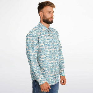 Tropic Cube- Men's LS Button Down Shirt