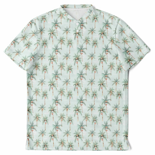 Festive Palms- Mens Blade Collar Polo Shirt