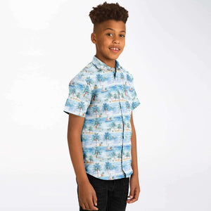 Tropic Sojourn- Kids Short Sleeve Button Down Shirt