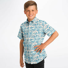 Load image into Gallery viewer, Tropic Cube- Kids Button Down Shirt