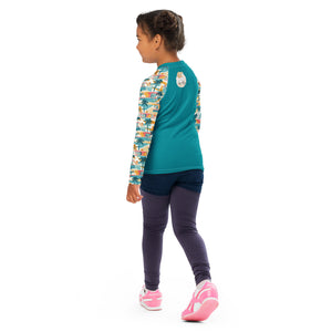 Tropical Mid Mod House- Unisex Kids Rash Guard