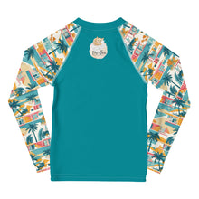 Load image into Gallery viewer, Tropical Mid Mod House- Unisex Kids Rash Guard