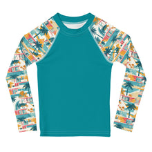 Load image into Gallery viewer, Tropical Mid Mod House- Unisex Kids Rash Guard