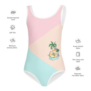 Pastel La Playa - Print Kids Swimsuit