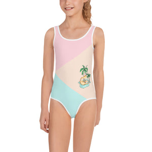 Pastel La Playa - Print Kids Swimsuit