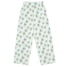Load image into Gallery viewer, Festive Palms- unisex adult wide-leg pants