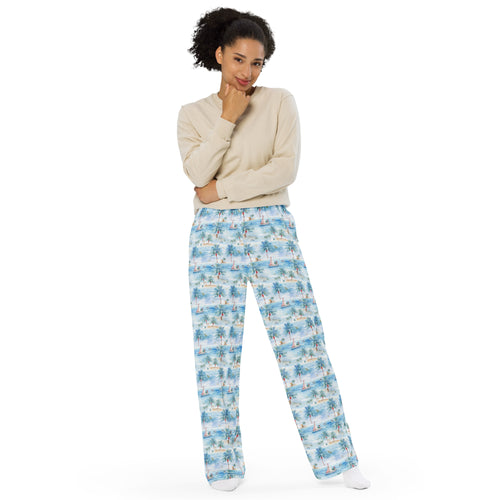 Tropical Sojourn -unisex adult wide leg lounge pants