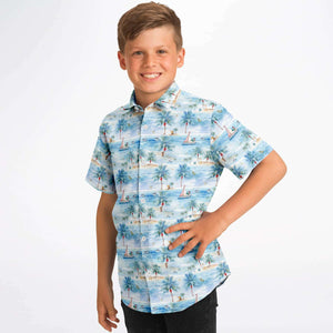 Tropic Sojourn- Kids Short Sleeve Button Down Shirt