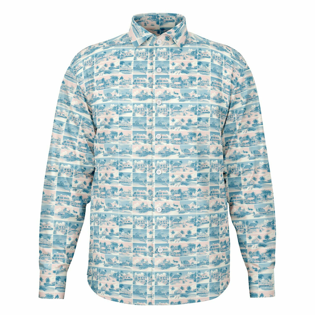 Tropic Cube- Men's LS Button Down Shirt