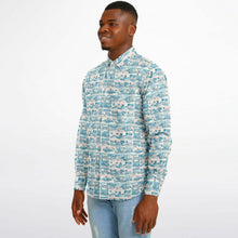 Load image into Gallery viewer, Tropic Cube- Men&#39;s LS Button Down Shirt