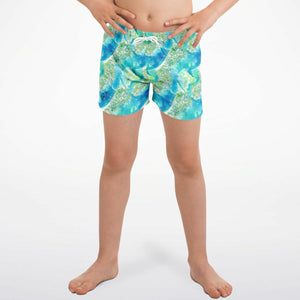 Kids Swim Trunks - Azul Adventure