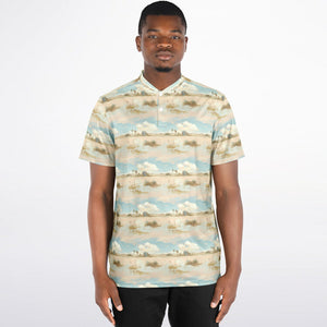 Pastel Ecosystem- Men's Blade Collar Polo Shirt