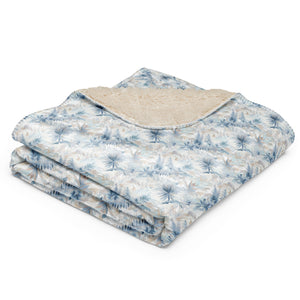 Neutral Toile Tropic Sherpa blanket