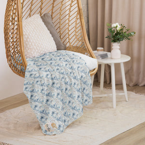 Neutral Toile Tropic Sherpa blanket