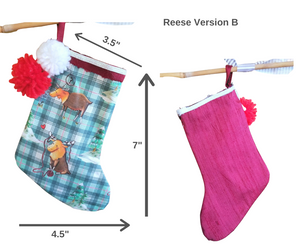 Mini Christmas Stocking - Reese the Moose