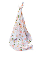 Load image into Gallery viewer, Lightweight Baby Blanket- 2 Pack with Travel Bag- Blush Floral Print